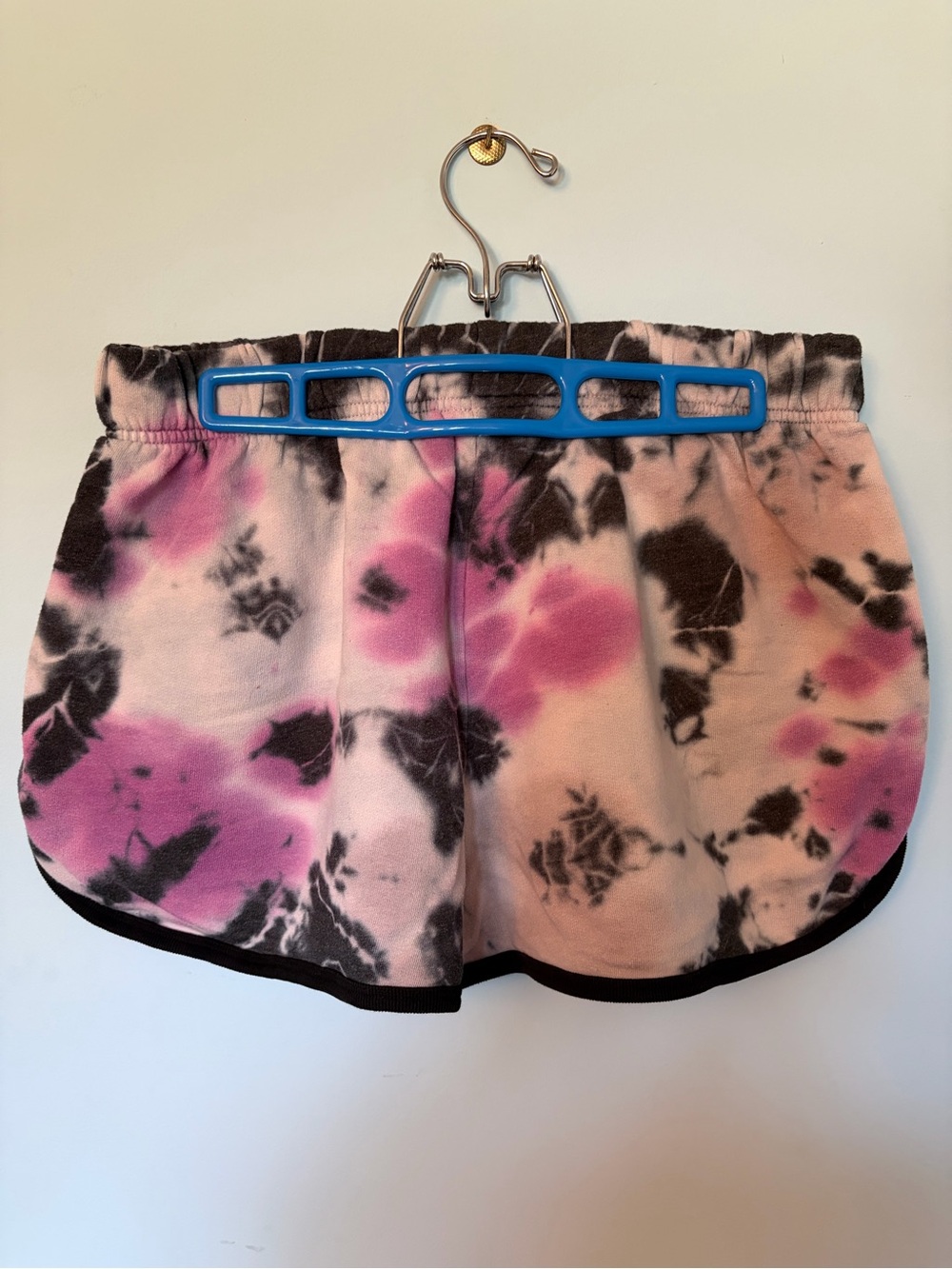 PINK Victoria's Secret Pink and Black Tie-Dye Fleece Athletic Shorts - Picture 2 of 3